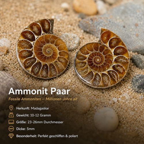 Coppia ammoniti fossili - coppia,